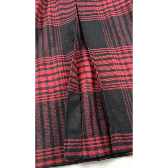 J Jill Buffalo Plaid Peacoat Wool Size Small Black & Red Winter Jacket Holiday - Picture 9 of 14
